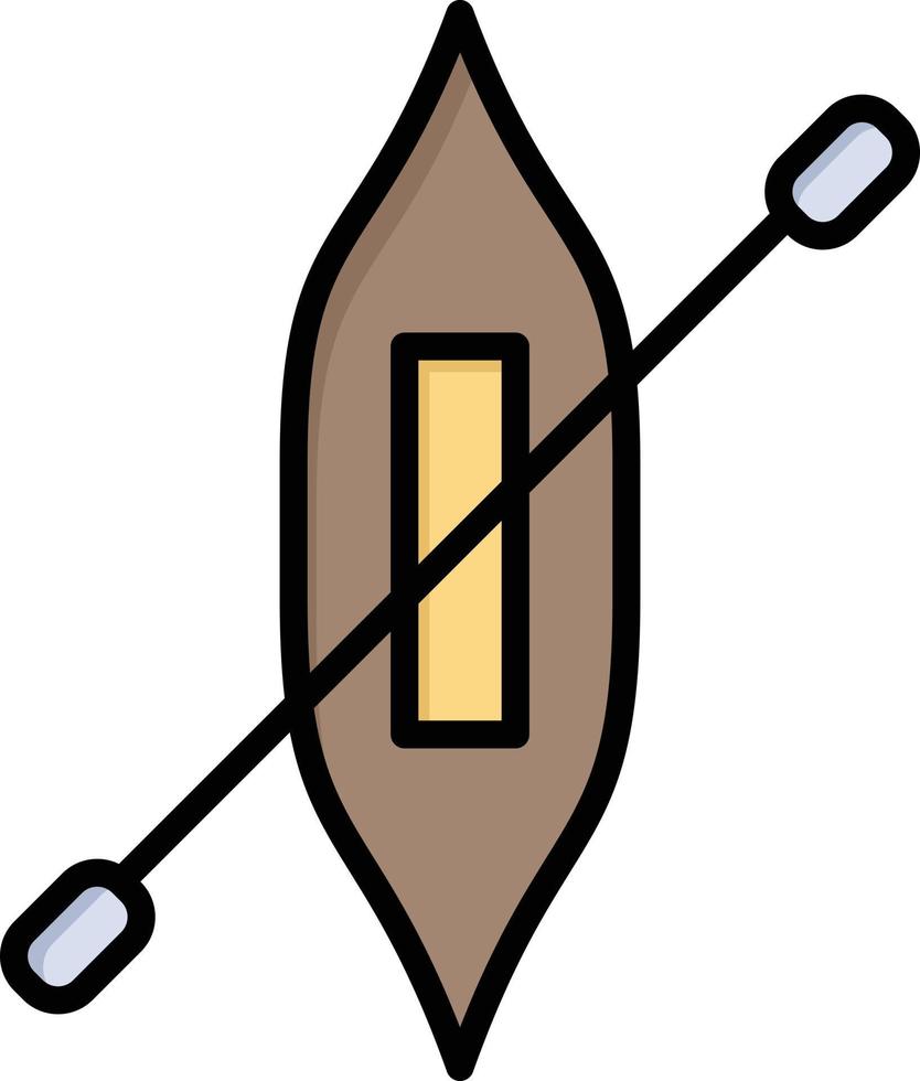 Boat Canoe Kayak Ship  Flat Color Icon Vector icon banner Template