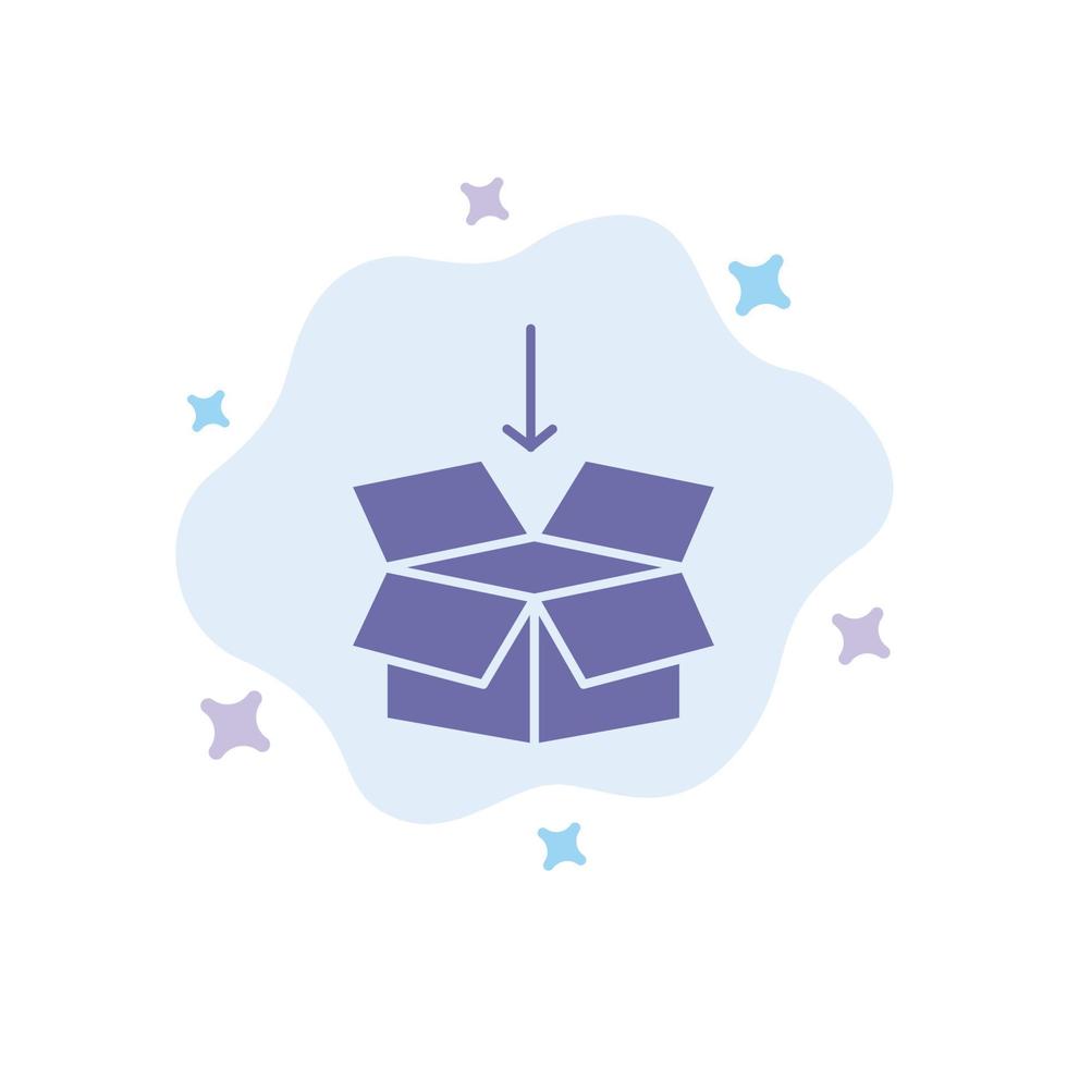 Box Arrow Shipping Education Blue Icon on Abstract Cloud Background vector