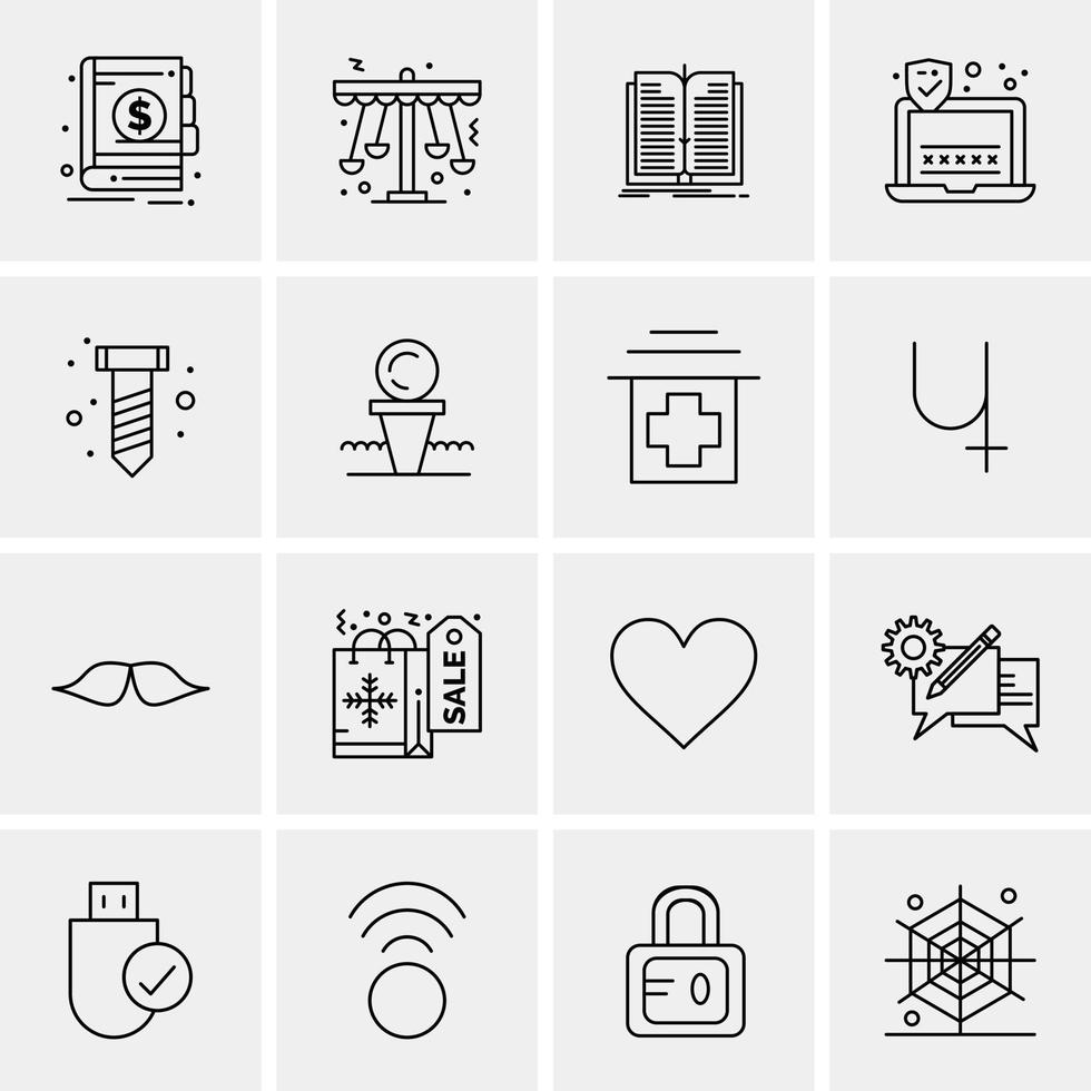 16 Business Universal Icons Vector Creative Icon Illustration to use in web and Mobile Related project