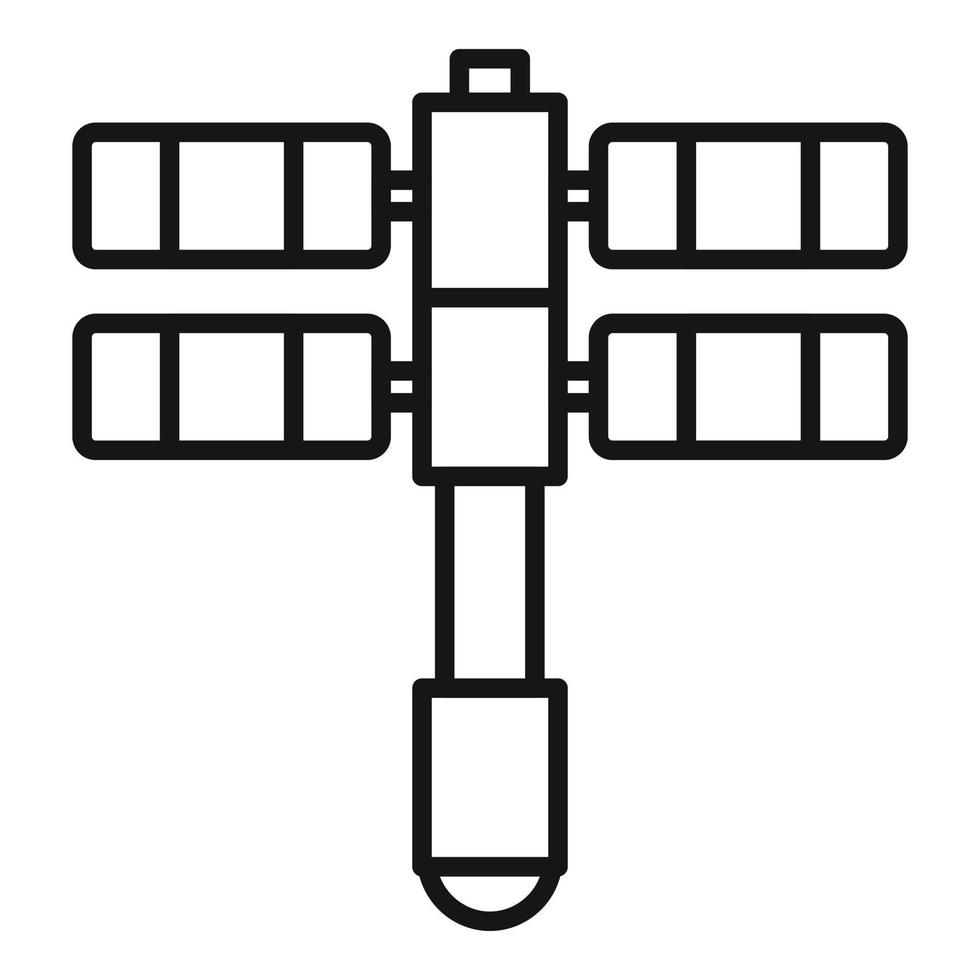 vector de contorno de icono de estación espacial solar. estación internacional de astronautas