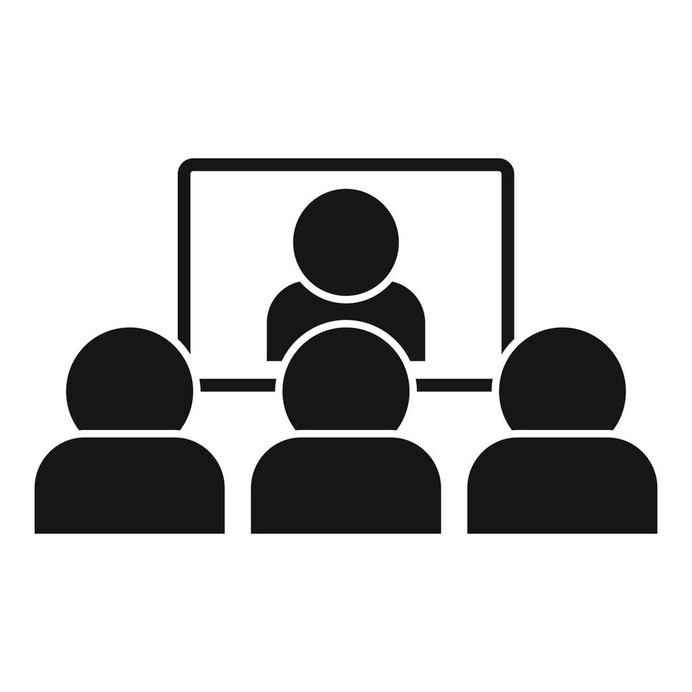 Conference video call icon, simple style vector
