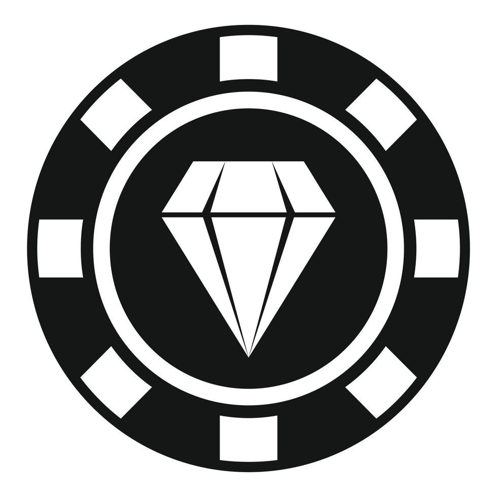 Diamond token icon simple vector. Badge quality vector
