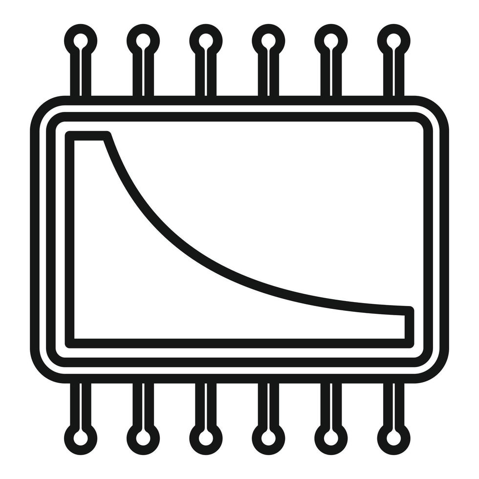 Radio chip icon, outline style vector