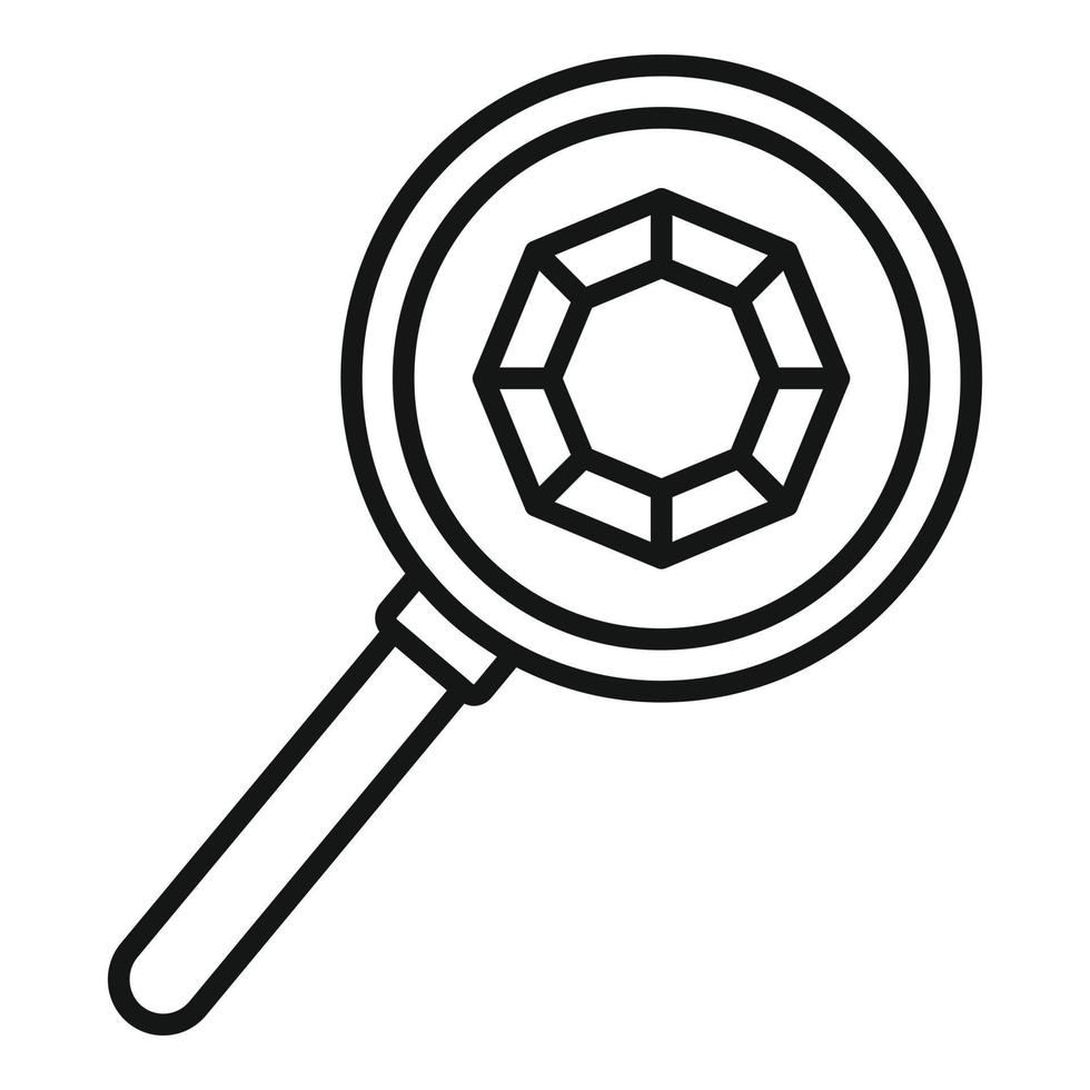 Jeweler magnifier icon, outline style vector