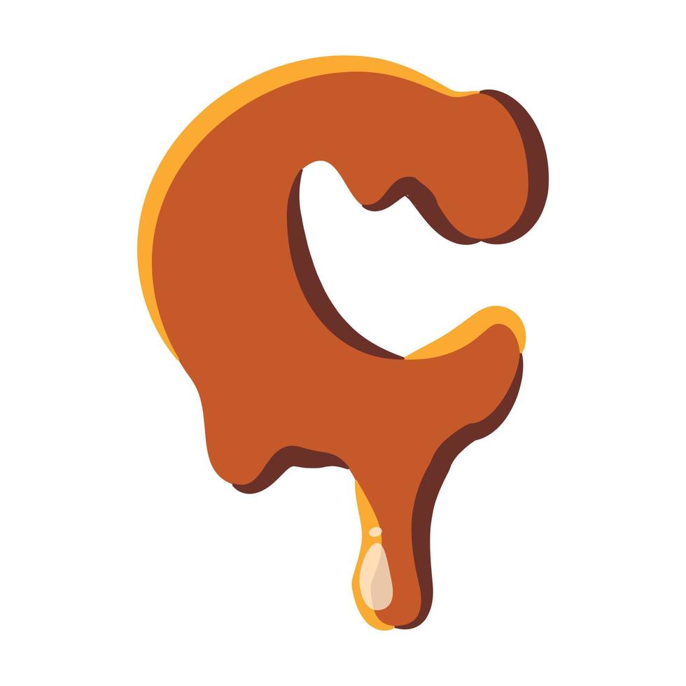 Letter C from caramel icon vector