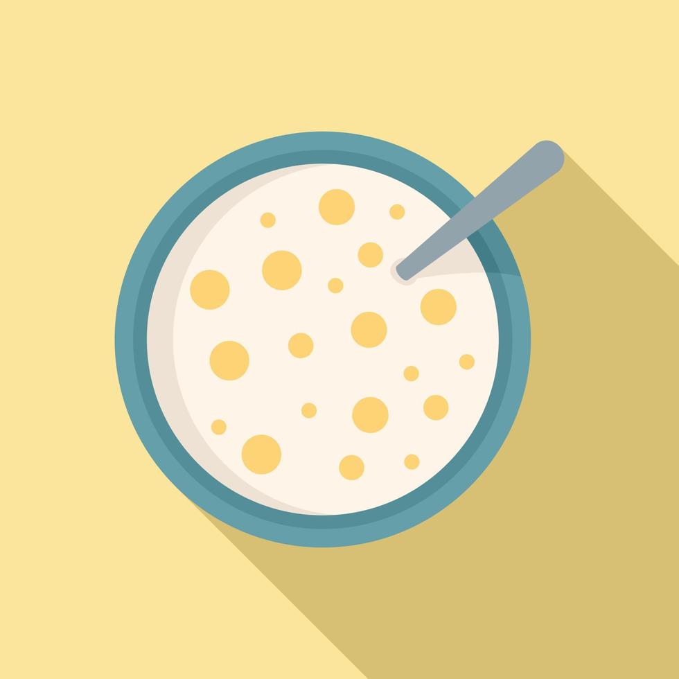 icono de copos de cereal de vista superior, estilo plano vector