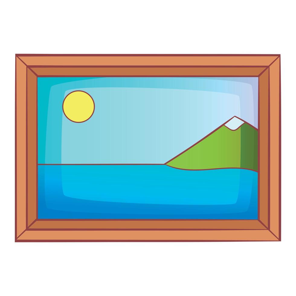 Picture icon, cartoon style vector