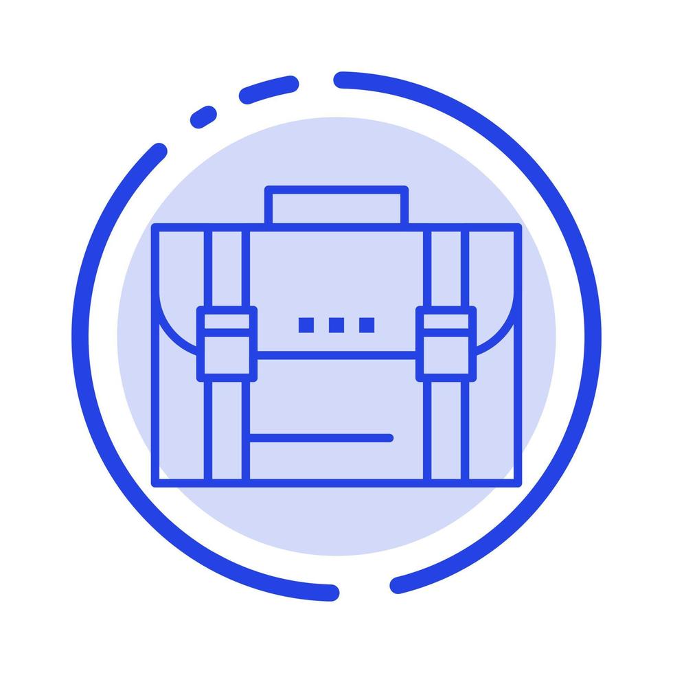 Briefcase Business Case Documents Marketing Portfolio Suitcase Blue Dotted Line Line Icon vector