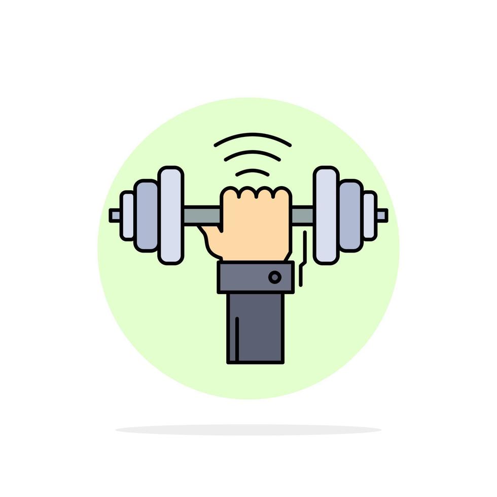 Dumbbell gain lifting power sport Flat Color Icon Vector