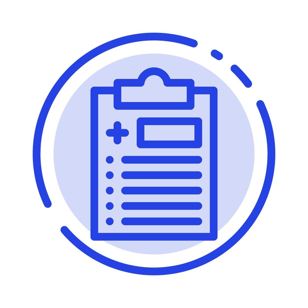 Medical Clipboard Test Medicine Blue Dotted Line Line Icon vector