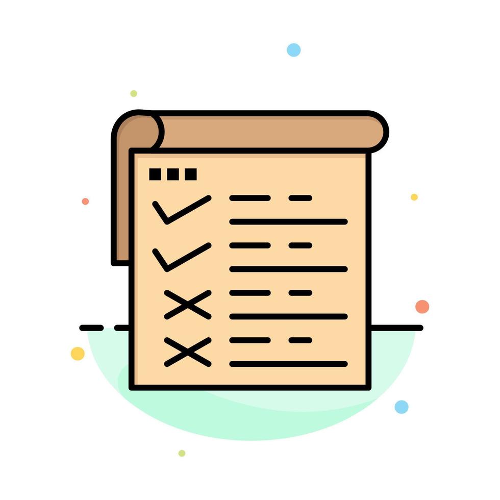 Checklist Testing Report Qa Abstract Flat Color Icon Template vector