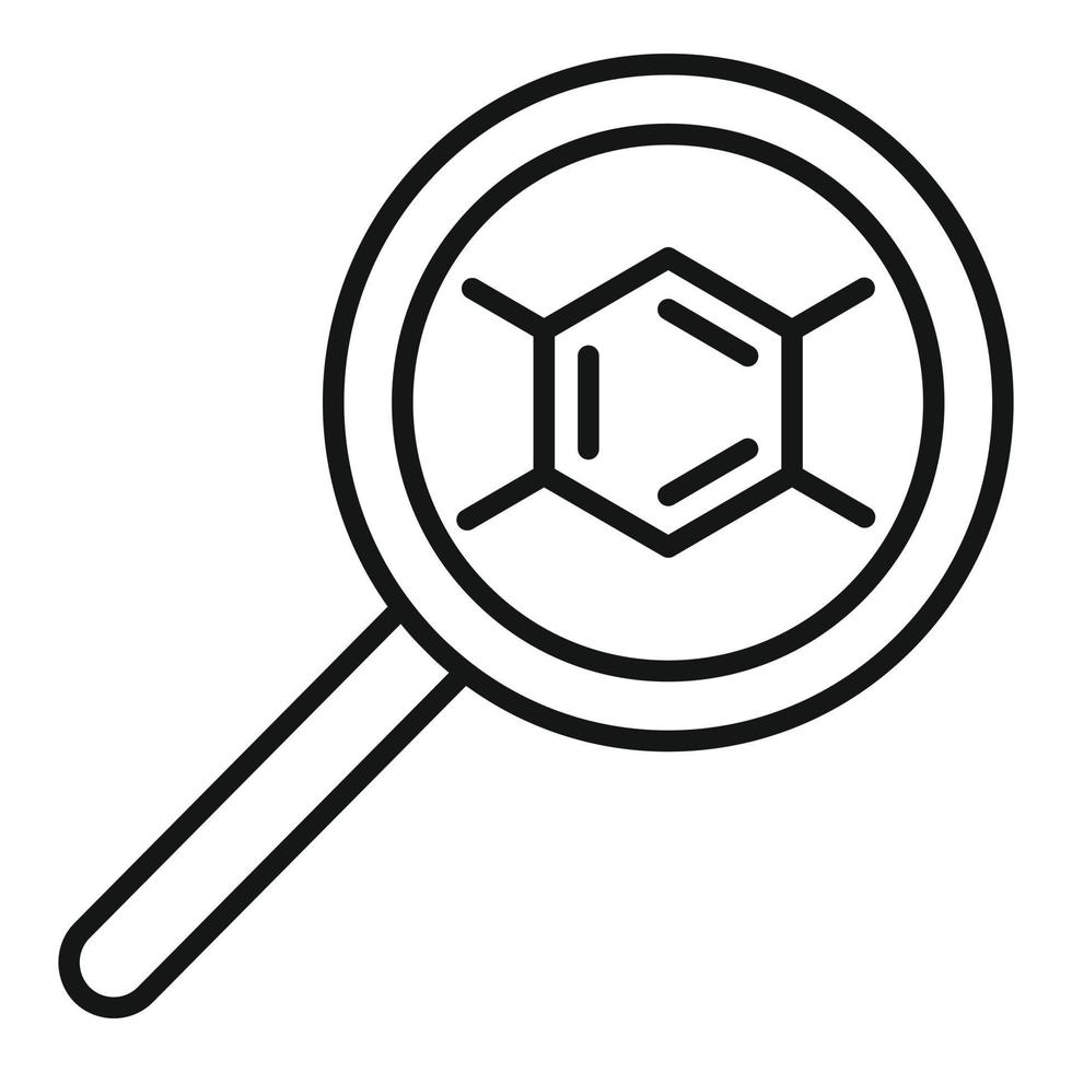 Magnifier hormones icon, outline style vector