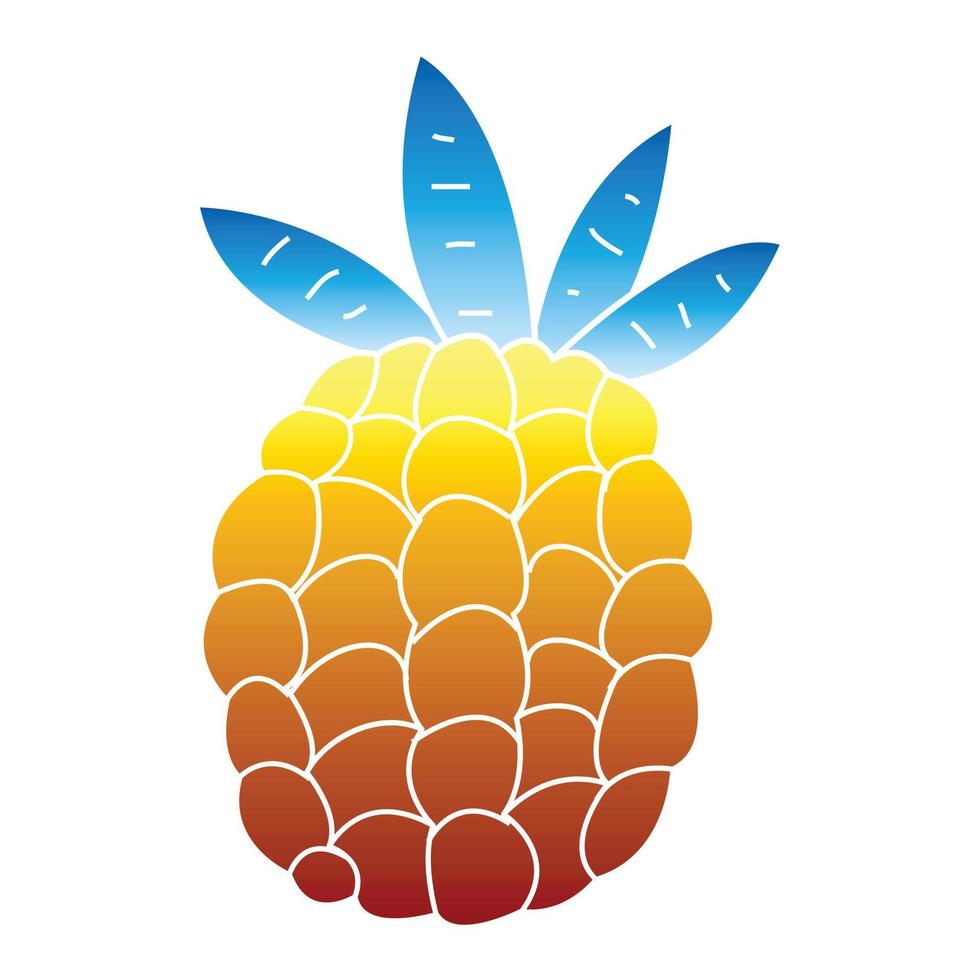 Exotic pineapple icon, cartoon style vector