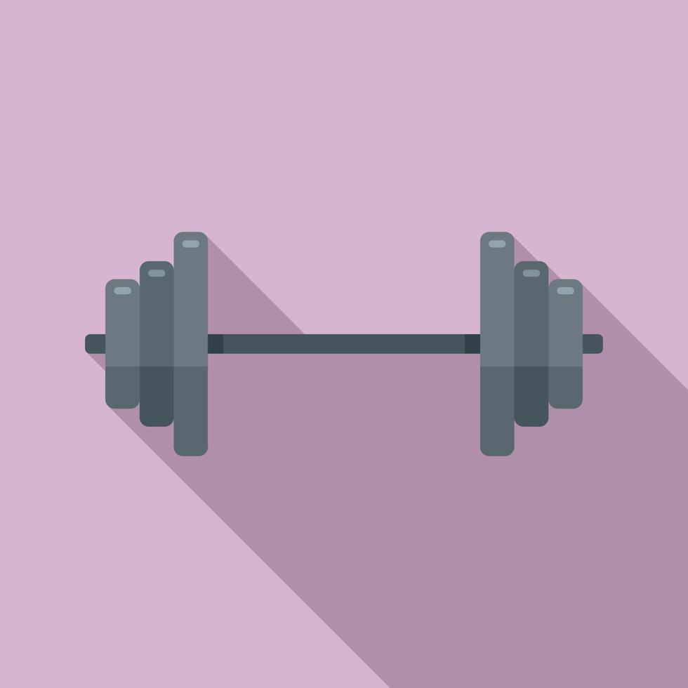 Steel barbell icon, flat style vector