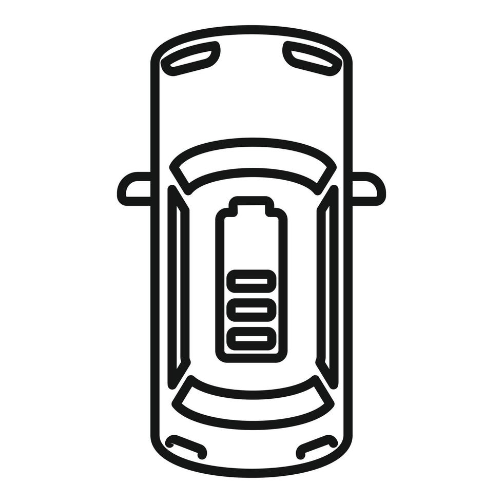 Top view electric car icon, outline style vector