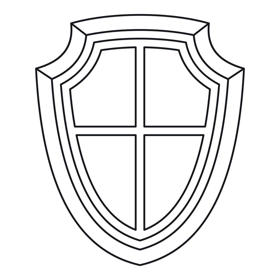 Shield icon in outline style vector