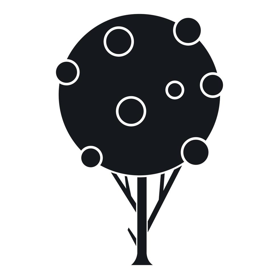 Tree with fruits icon, simple style vector