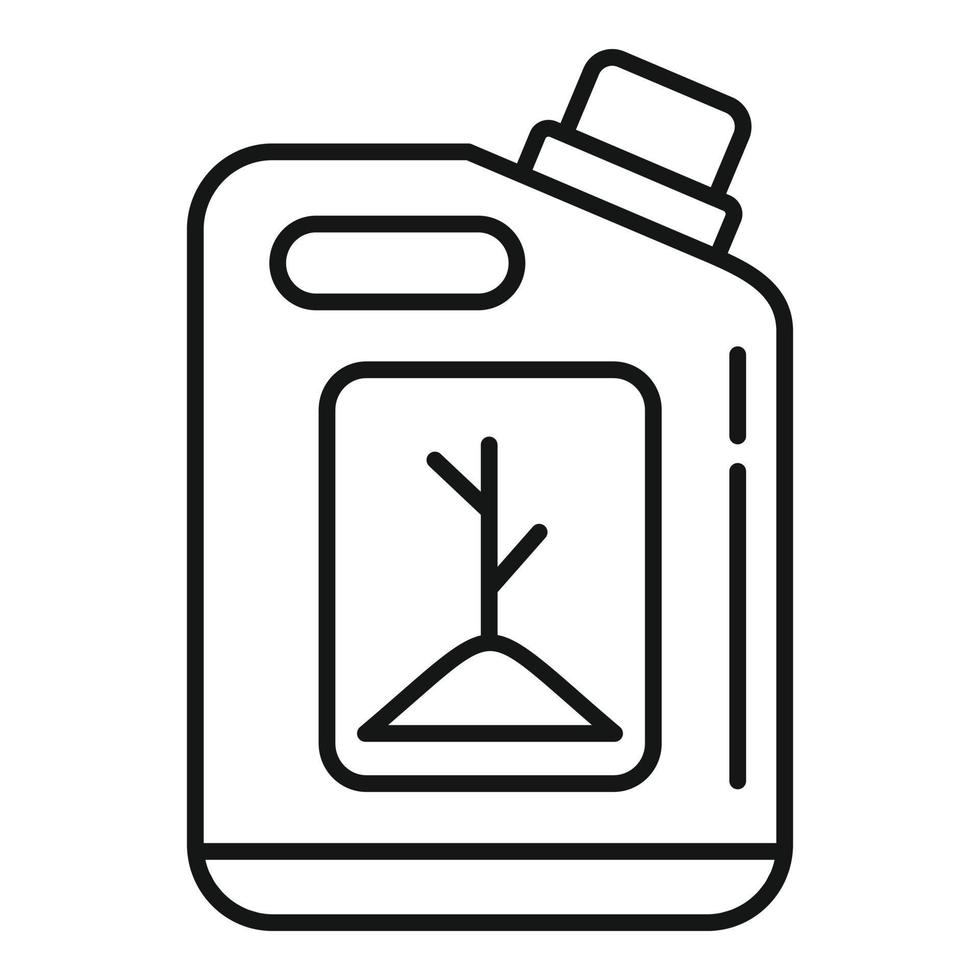 icono de biocanister de planta, estilo de contorno vector