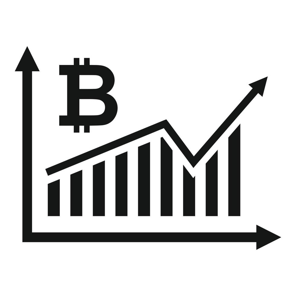 Bitcoin graph chart icon, simple style vector