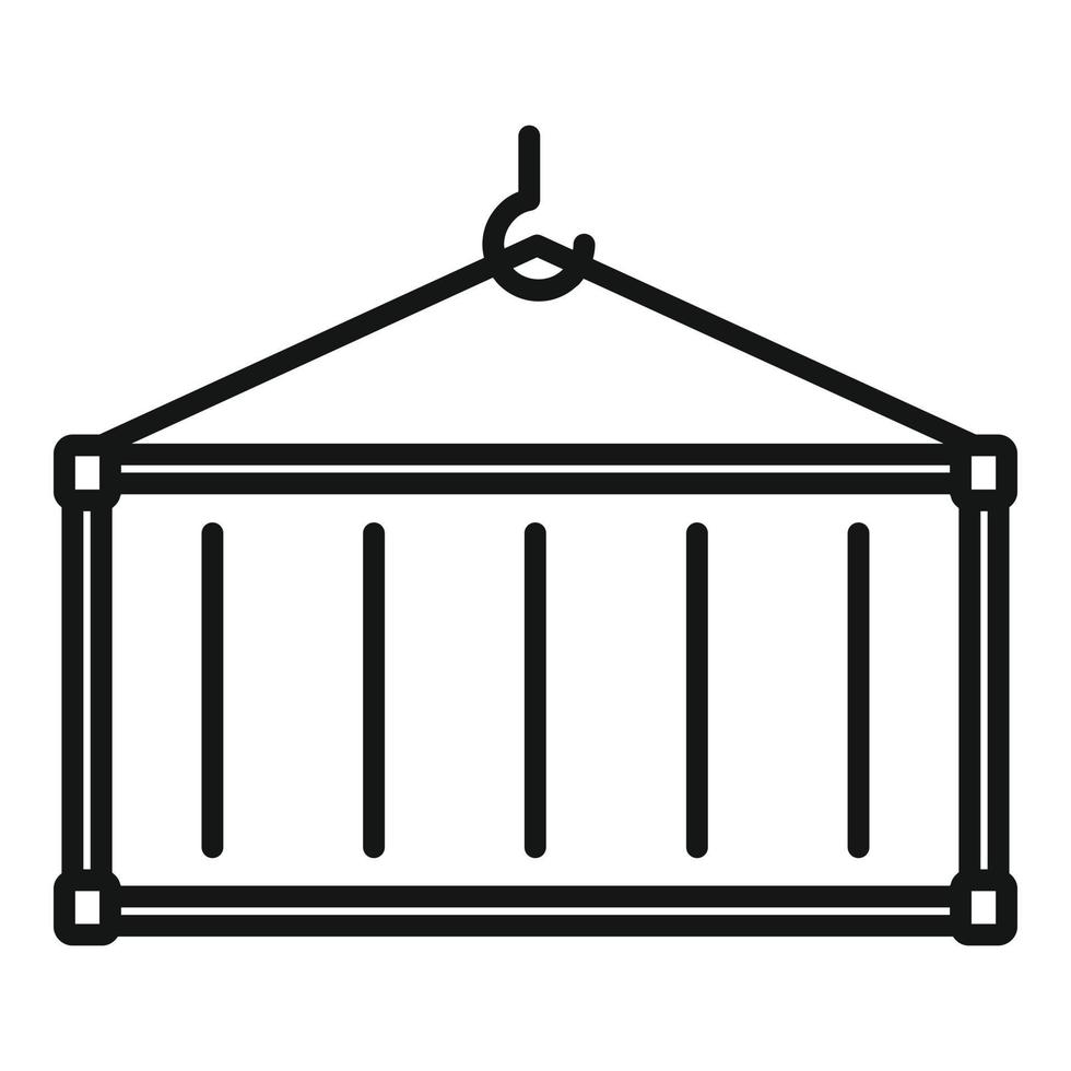 Port cargo container icon, outline style vector