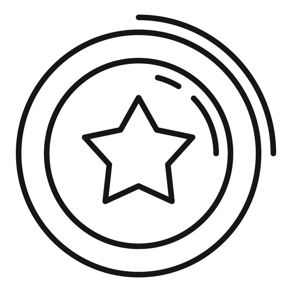 vector de contorno de icono de chip de moneda estrella. dinero de casino