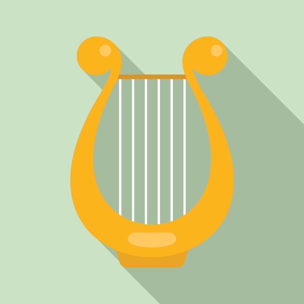 Harp music icon, flat style vector