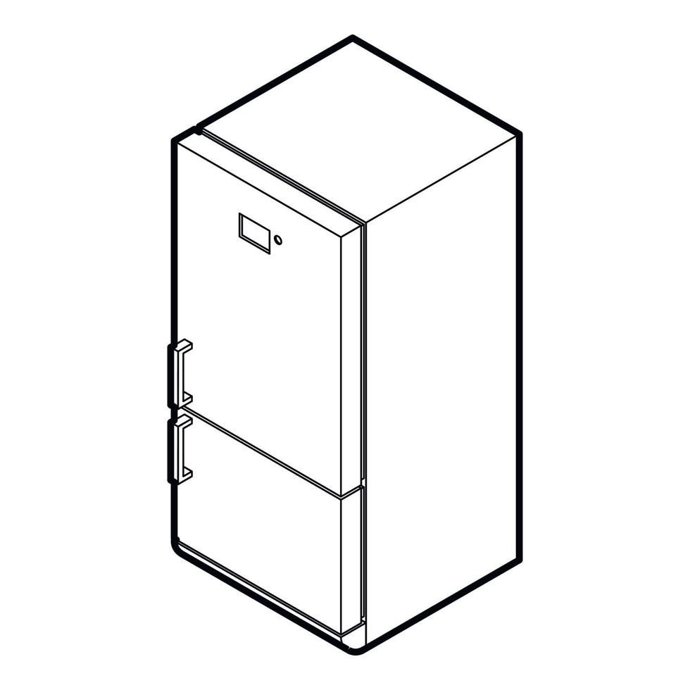 Fridge icon in outline style vector