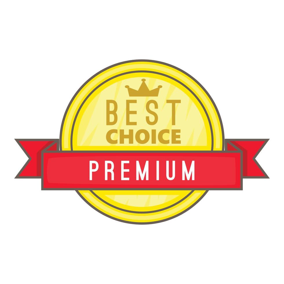 Best choice label icon, cartoon style vector