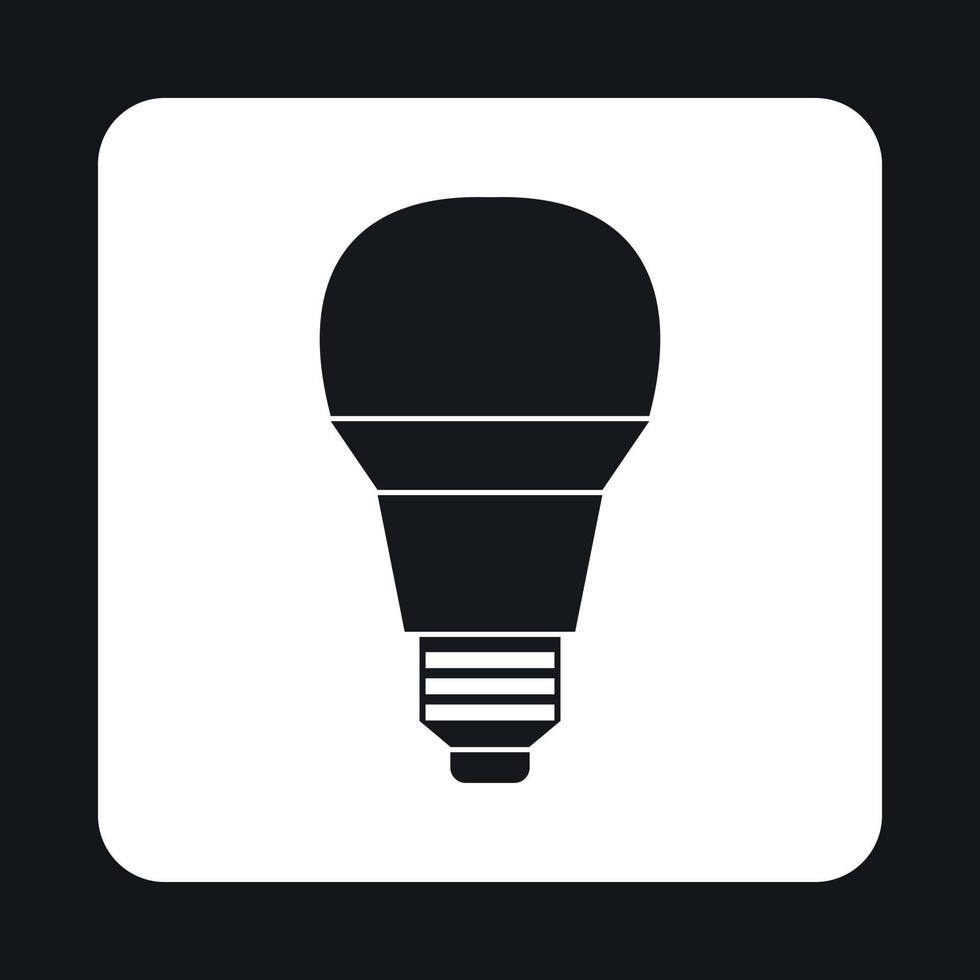Light bulb icon, simple style vector