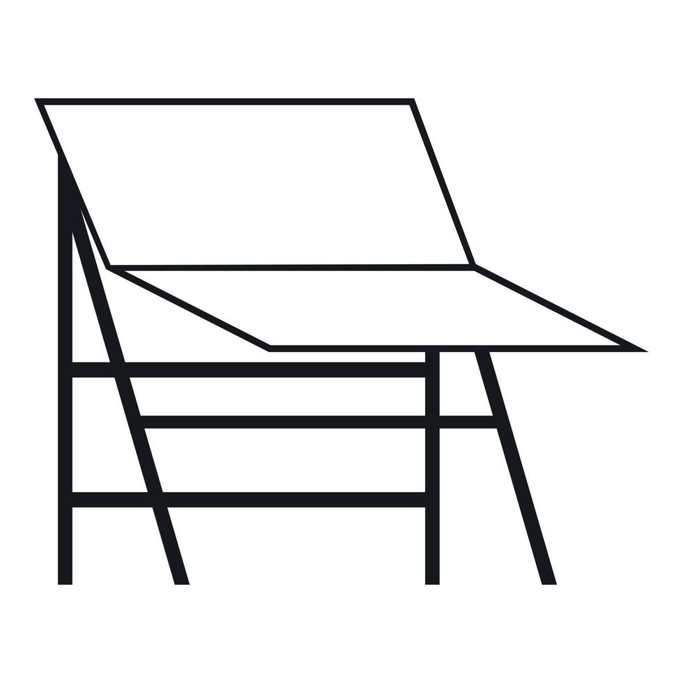 icono de pantalla portátil en blanco, estilo simple vector