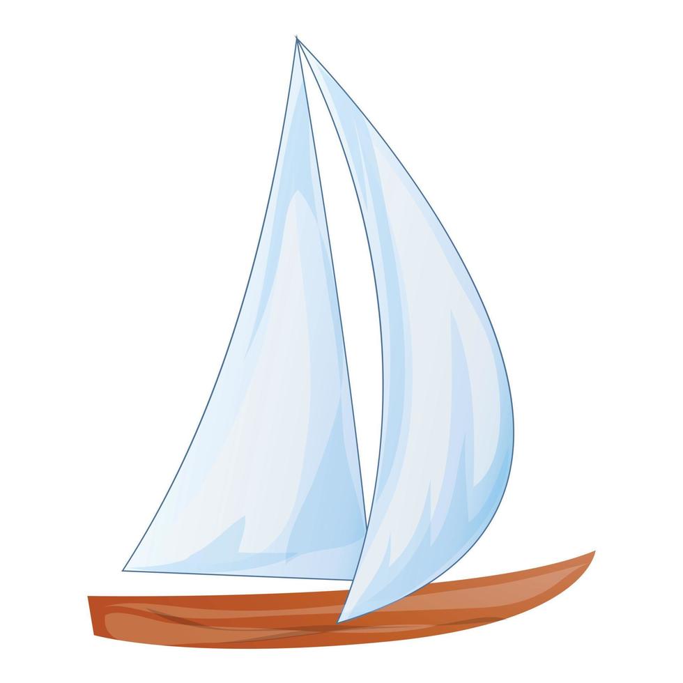 Cruise yacht icon, cartoon style vector