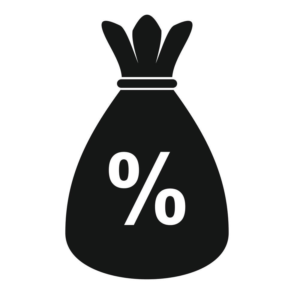 Sale bonus money bag icon, simple style vector