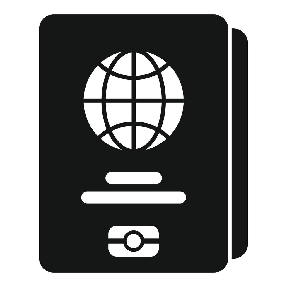 Travel passport icon, simple style vector