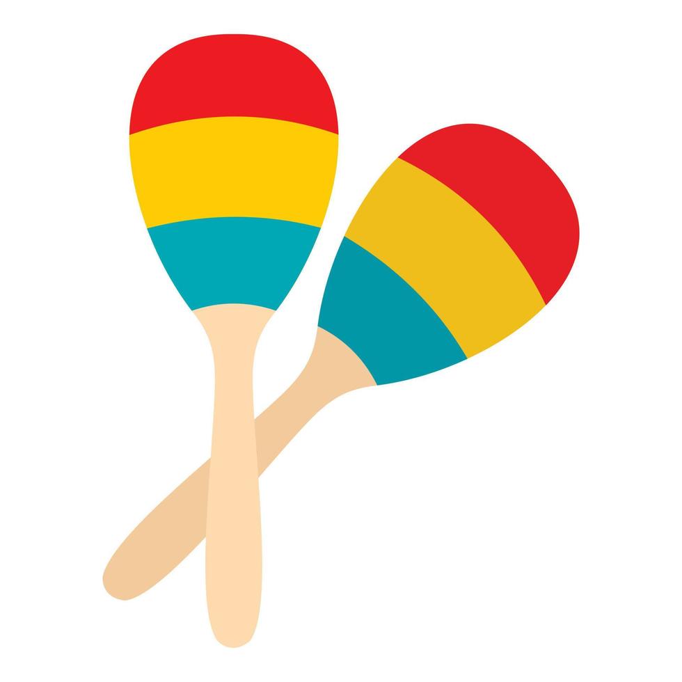 Maracas icon, flat style vector