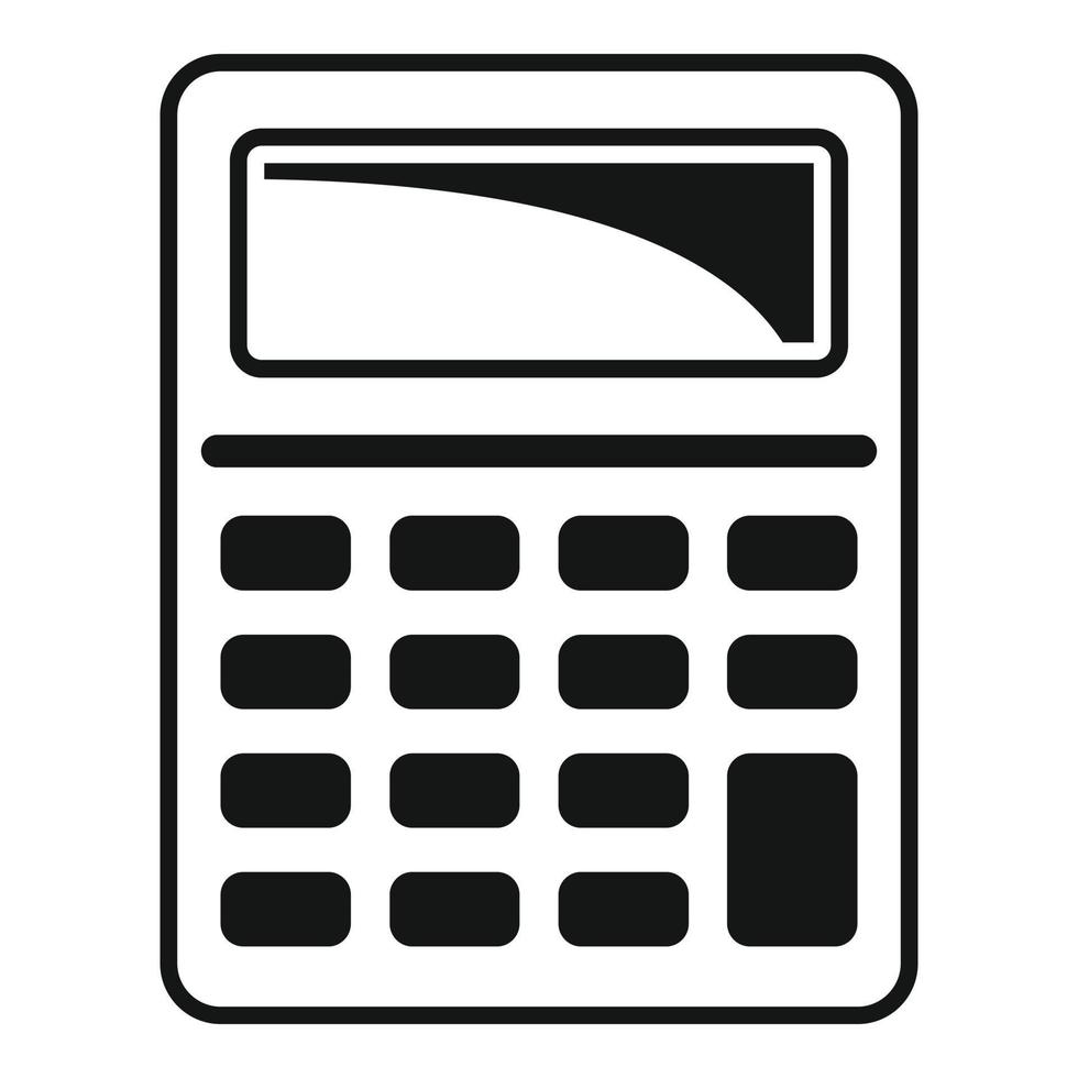 Digital calculator icon, simple style vector
