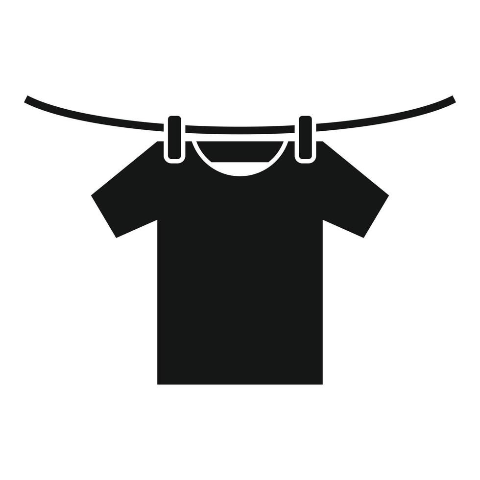 Tshirt on dryer wire icon, simple style vector
