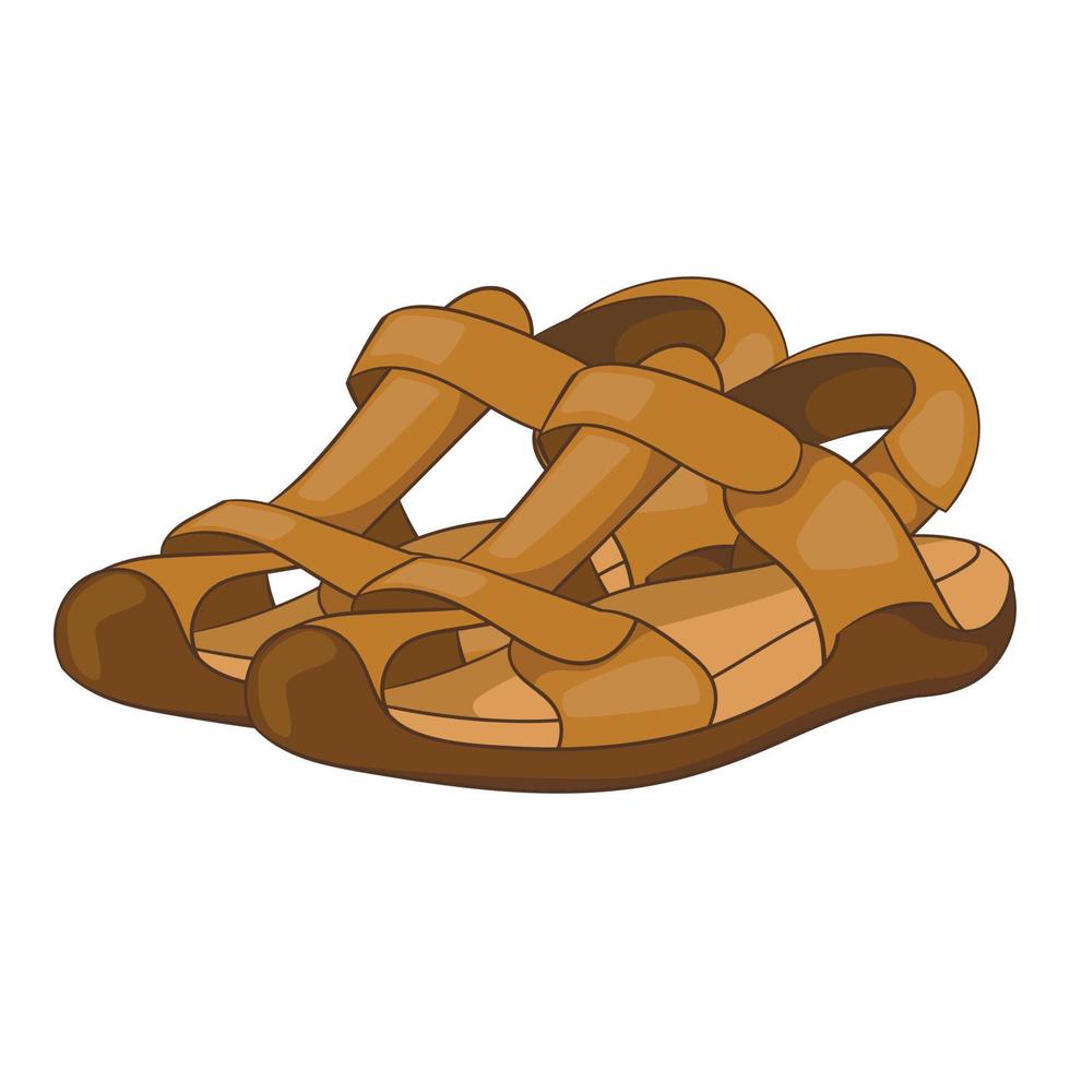 icono de sandalias, estilo de dibujos animados vector