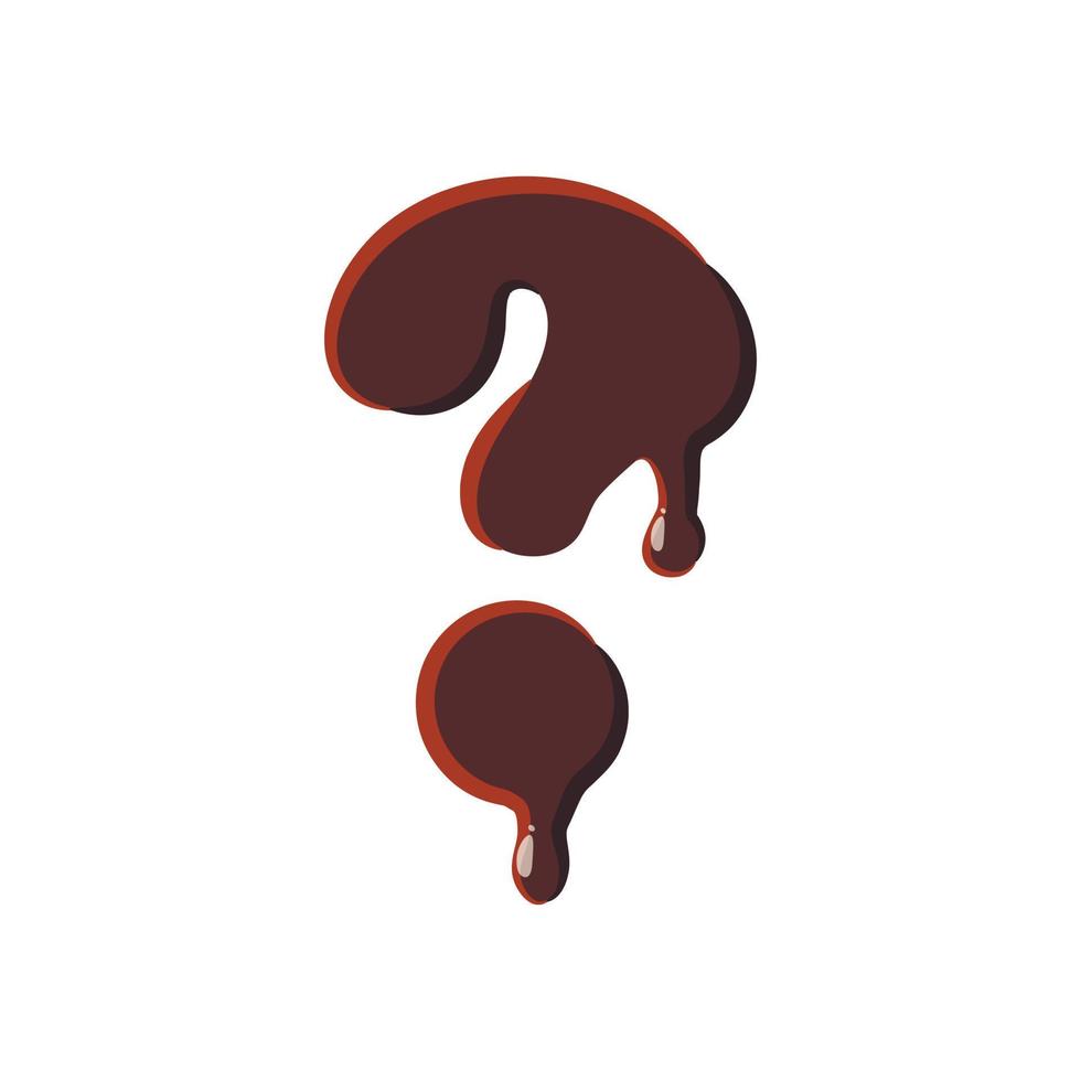 Question mark from alphabet made of chocolate vector