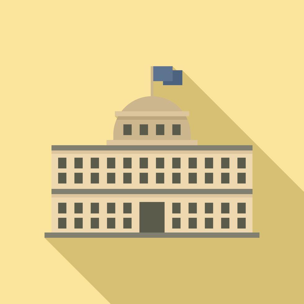 Parliament landmark icon, flat style vector