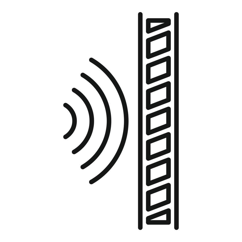 Soundproofing wall icon, outline style vector