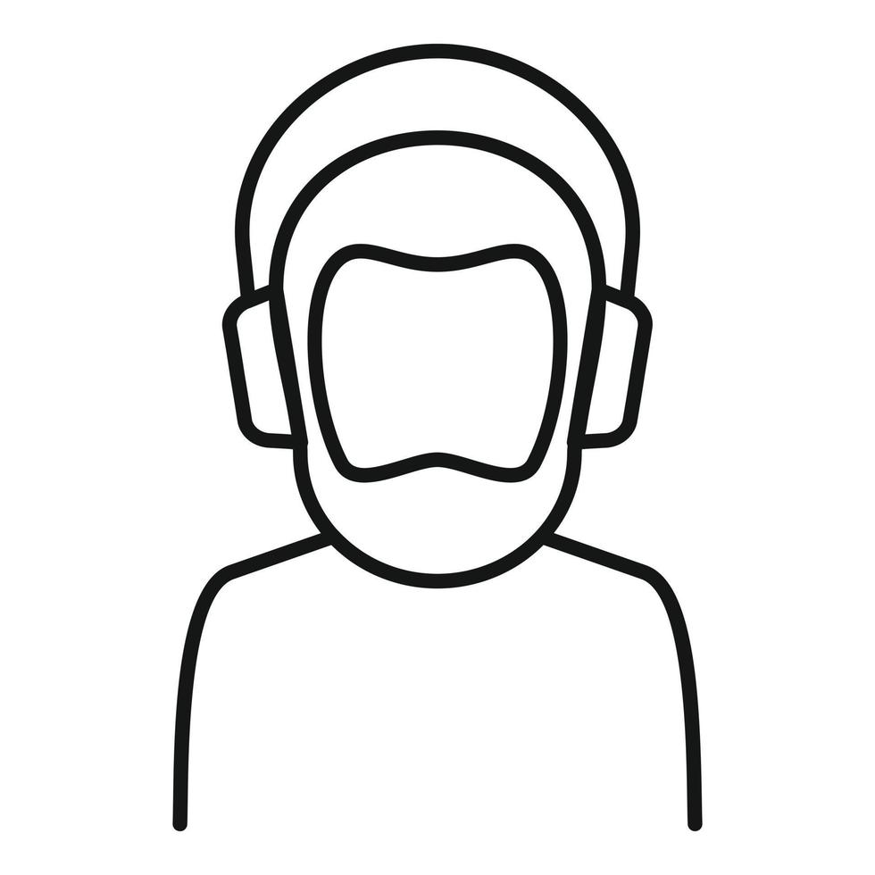 Podcast speaker icon, outline style vector