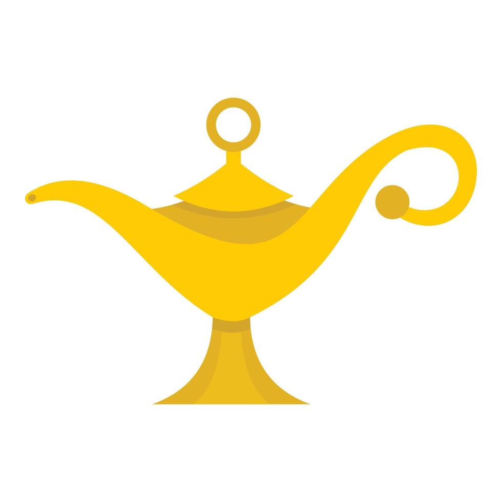 Magic lamp icon, flat style vector