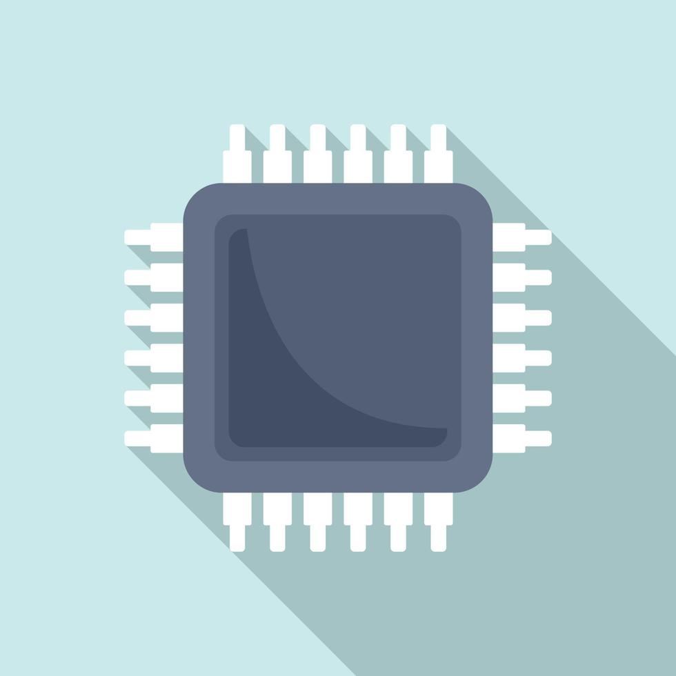 Nano processor icon, flat style vector