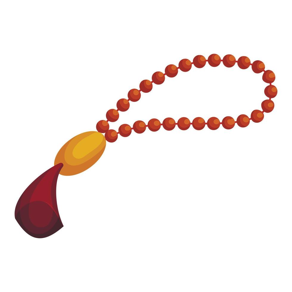 Muslim prayer beads icon, cartoon style vector