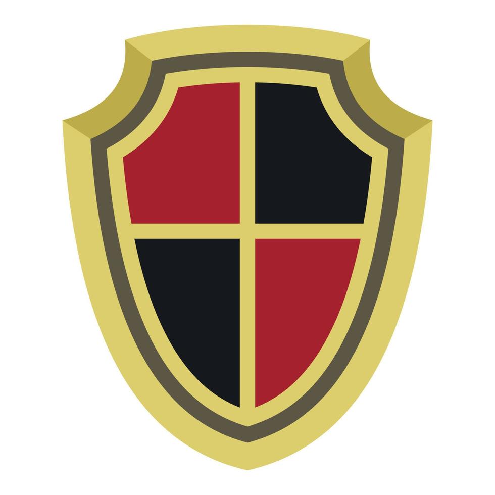 Medieval shield icon, flat style vector