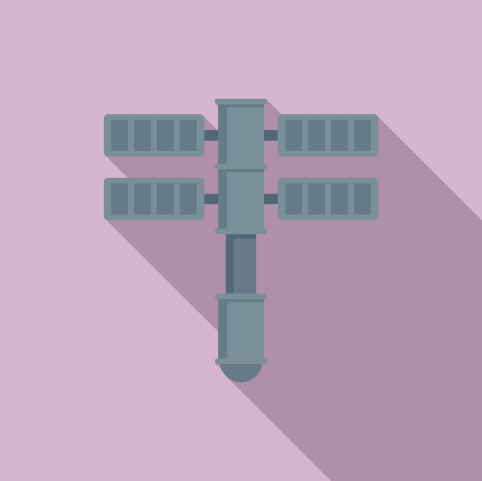 vector plano de icono de estación espacial moderna. estación internacional de marte