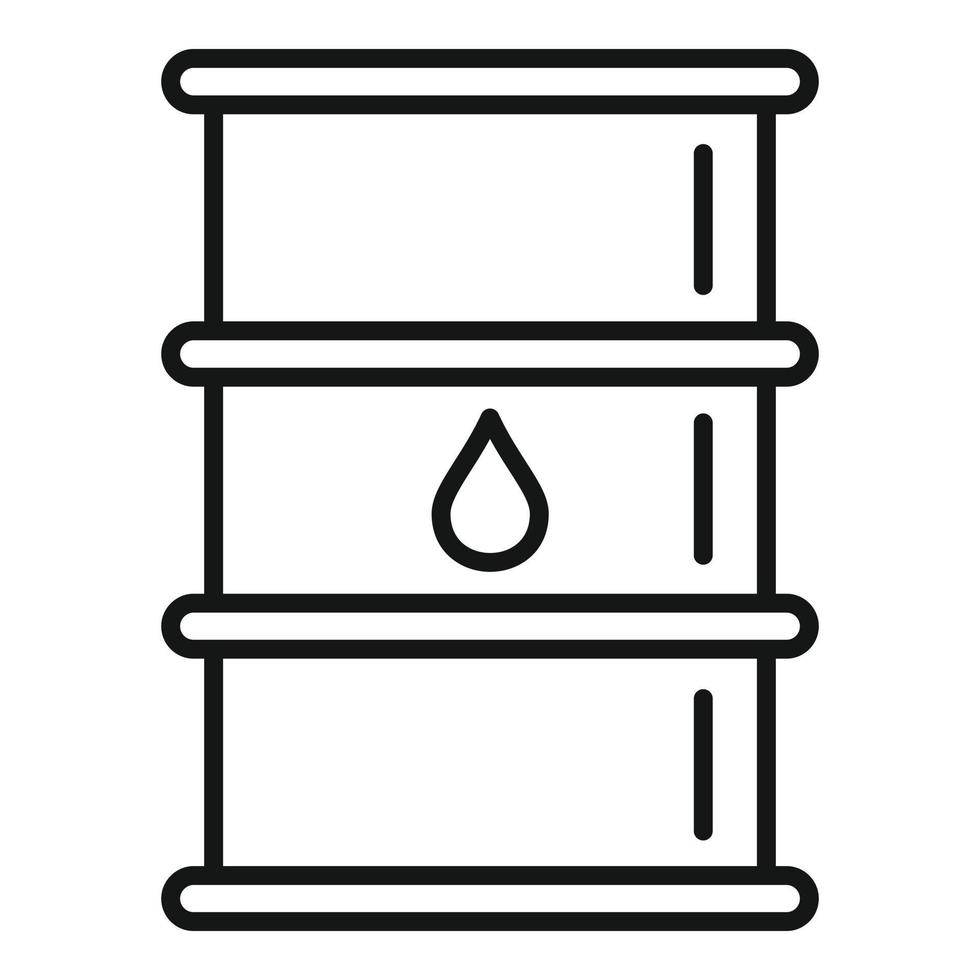 icono de barril de petróleo comercial, estilo de esquema vector