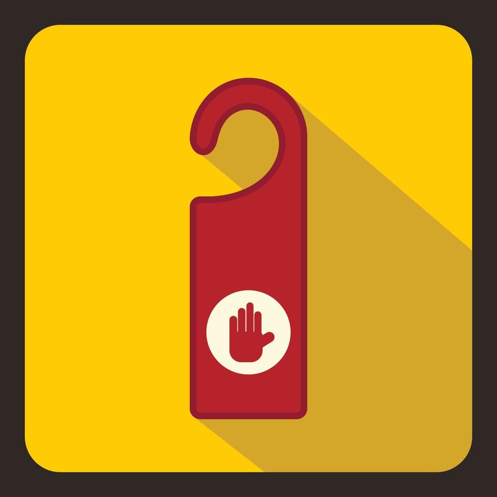 Do not disturb red sign icon, flat style vector