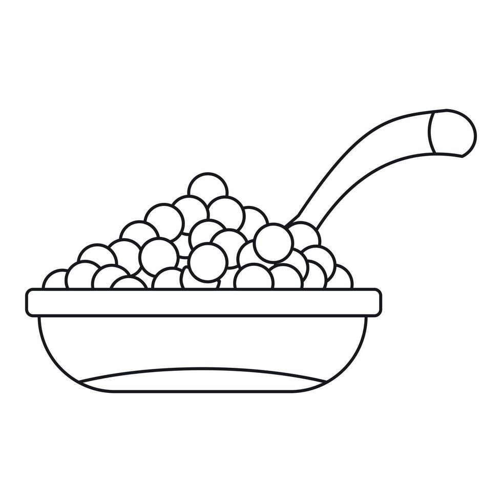 Bowl of caviar icon, outline style vector