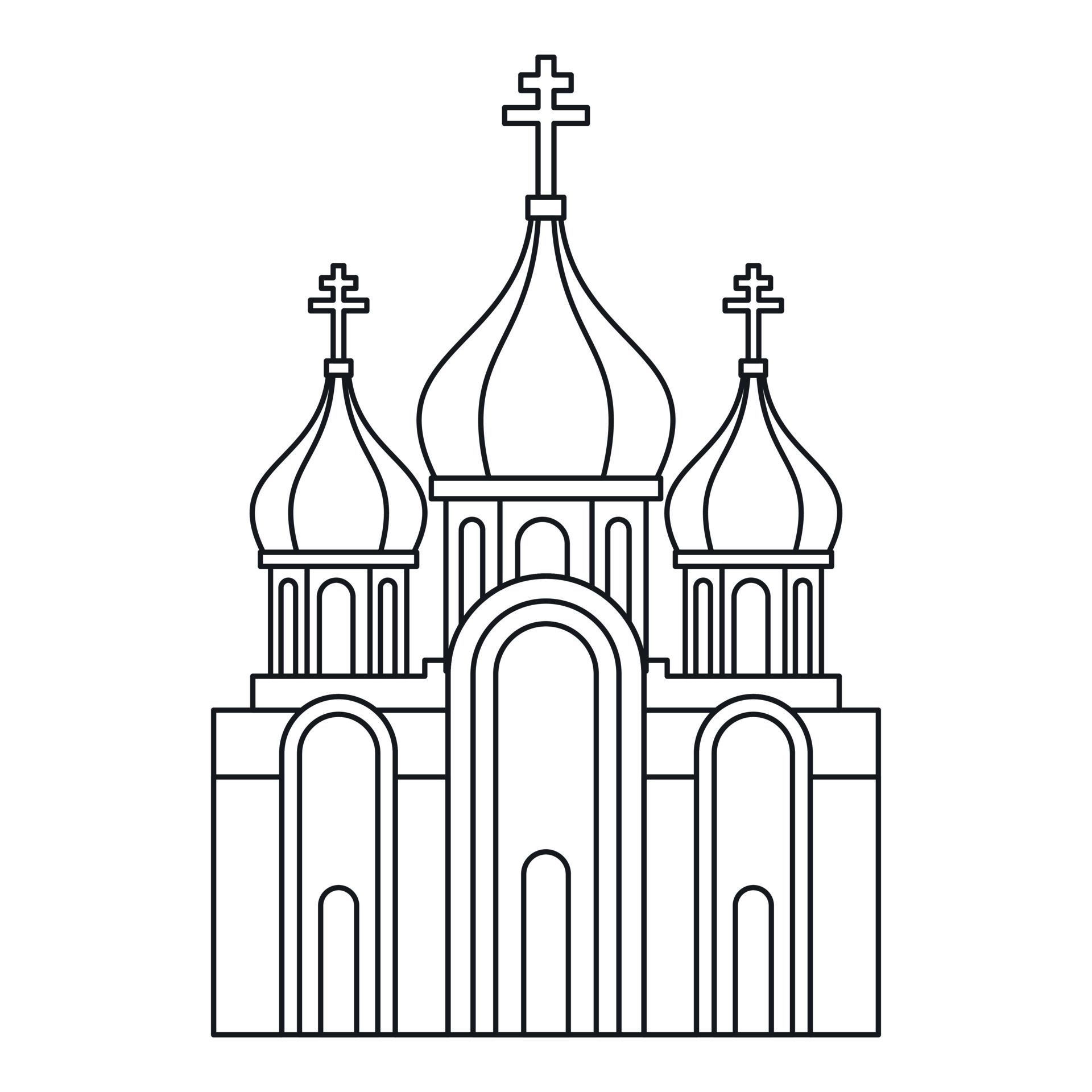 Christian church icon, outline style 14648895 Vector Art at Vecteezy